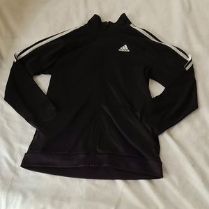 Adidas black and white track jacket large 14/16